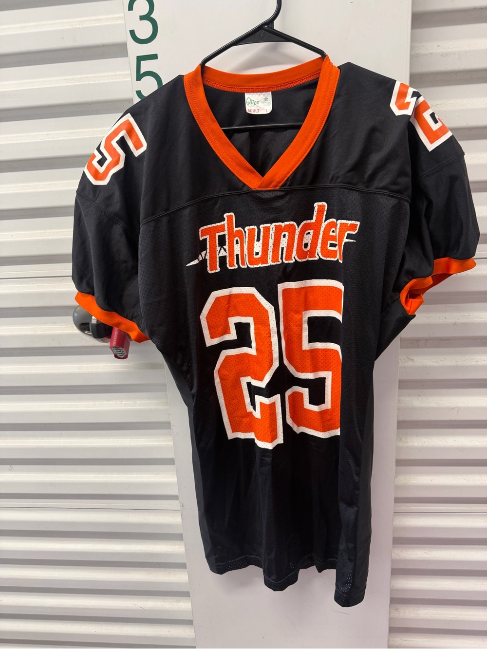 Thunder Youth Football Jersey #25 in Black and Orange